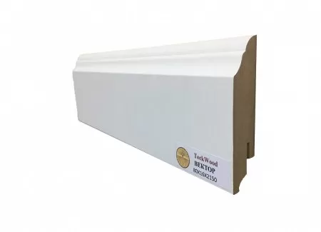 Плинтус МДФ TECKWOOD Белый Вектор 80х16х2150