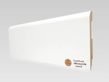 Плинтус МДФ TECKWOOD белый прямой 100х16х2150