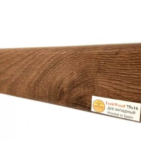 Плинтус МДФ TECKWOOD прямой Дуб Западный 75х16х2150